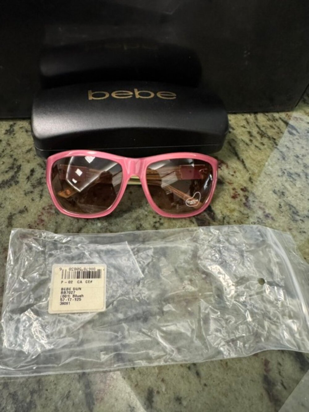Bebe Women's Sunglasses Blissful BB7027 Blush w/Brown Gradient Lens Size 57mm